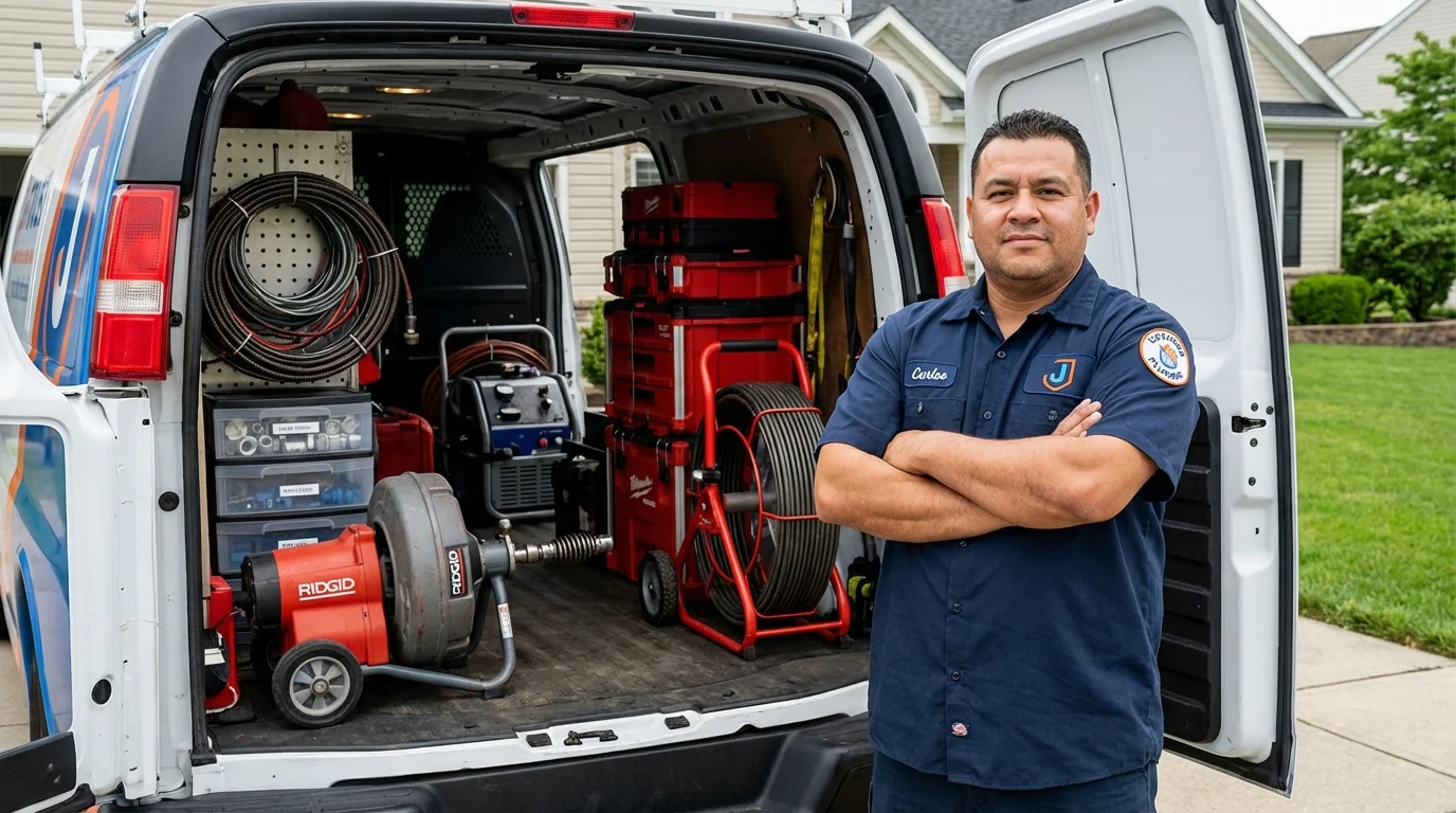 Professional drain cleaning equipment and Johns Plumbing LLC plumber in Killeen