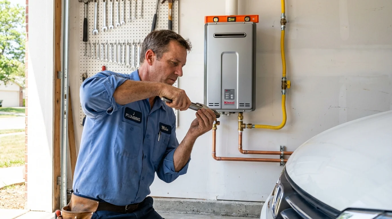 Tankless water heater installation by a Johns Plumbing LLC plumber in Killeen